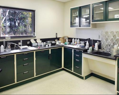 Interior photo of water testing room